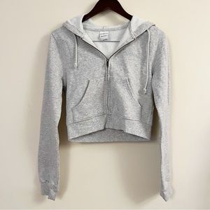 Urban Outfitters iets frans… Gray Full Zip Logo Embroidered Hoodie Sz Small